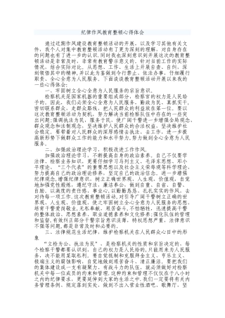 纪律作风整顿教育活动心得体会