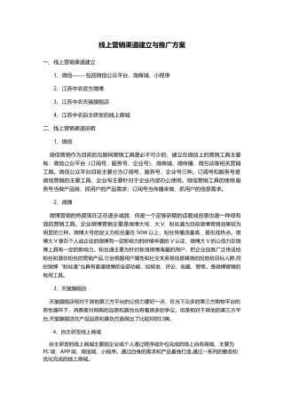 线上营销渠道建立方案