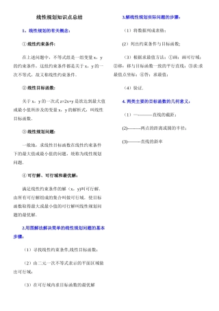 线性规划知识点总结