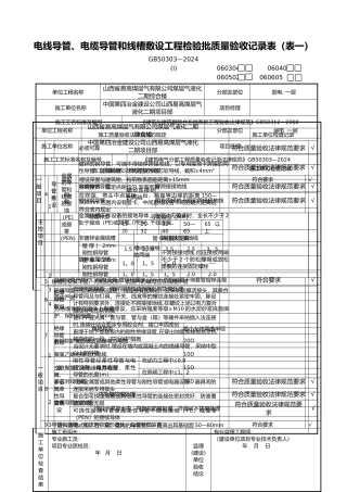 线管敷设检验批质量验收记录