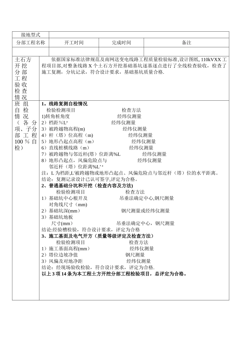 线路工程施工质量三级自检报告_第2页