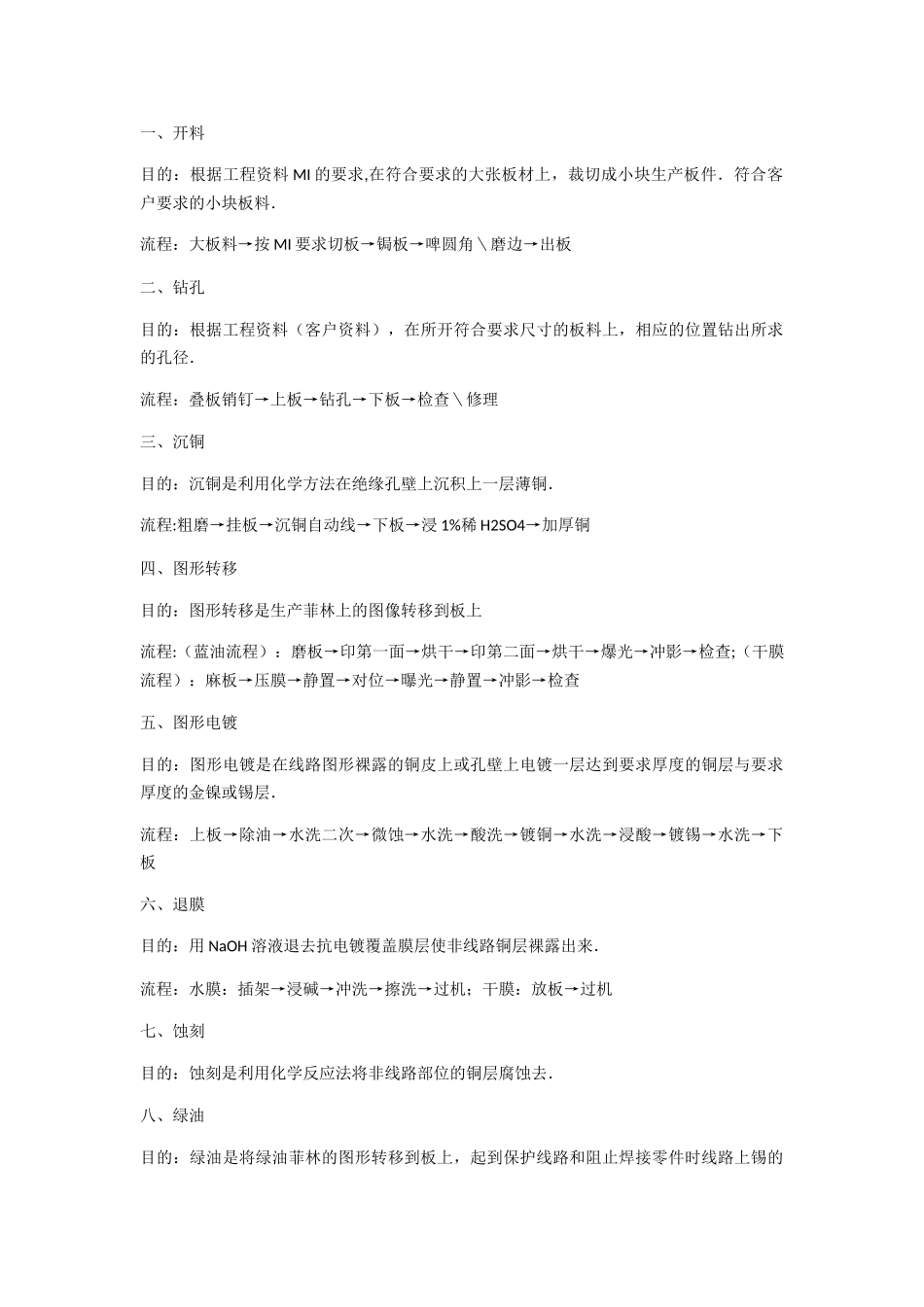 线路板工艺流程_第1页