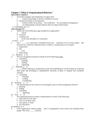 组织行为学-英语习题-