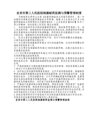 细菌耐药监测与预警管理制度及流程