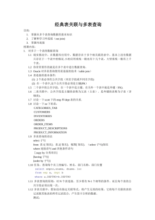 经典表关联与多表查询