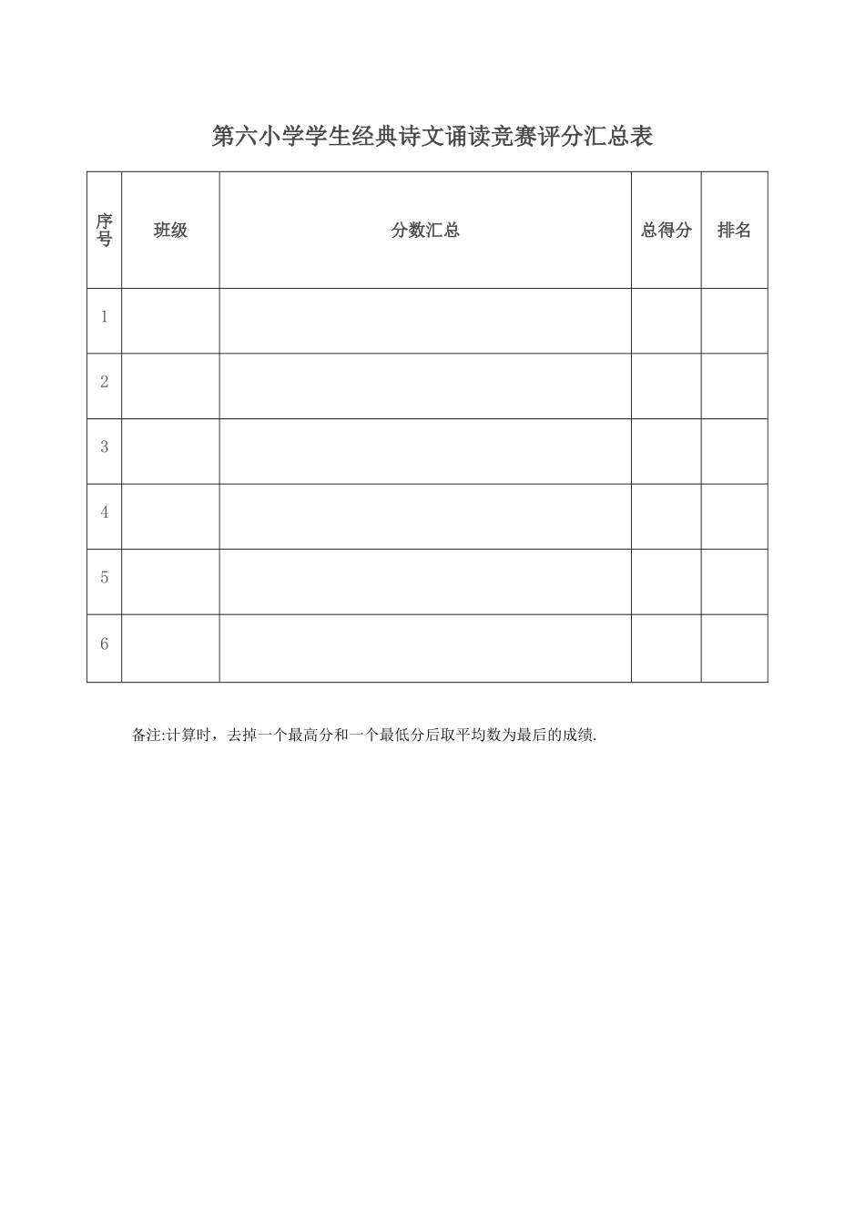经典诗文诵读比赛评分标准以及打分表_第3页