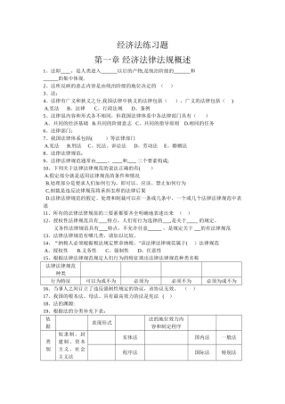 经济法律法规练习题