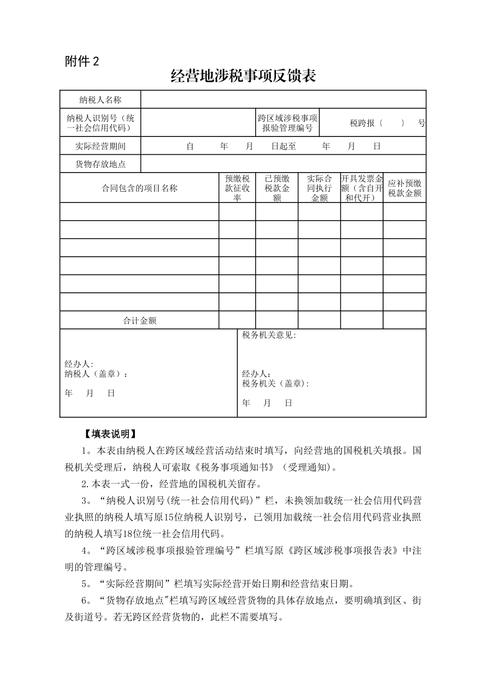 经营地税事项反馈表_第1页