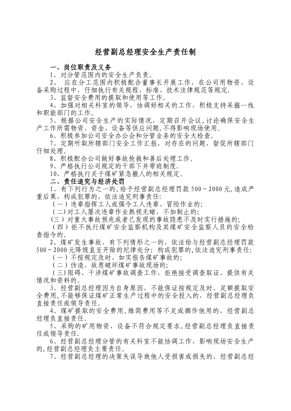 经营副总经理安全生产责任制_第1页