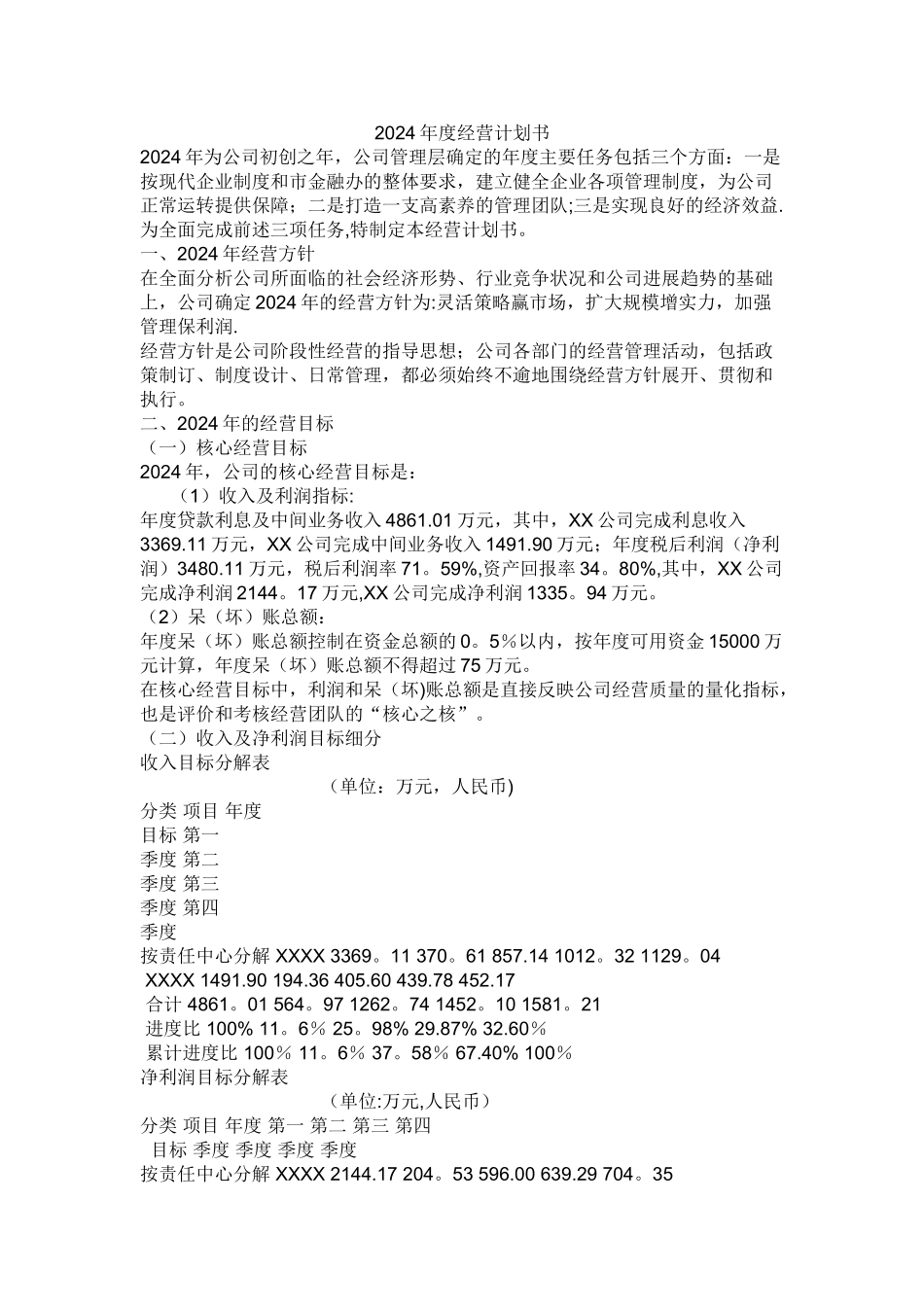 经营计划书范本_第1页