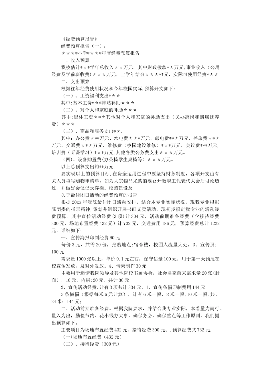 经费预算报告完整版_第1页