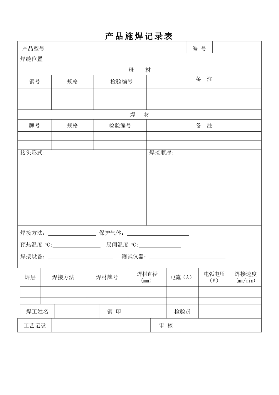 结构件焊缝外观质量检测记录表_第2页