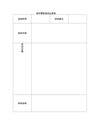 结对帮扶活动记录表