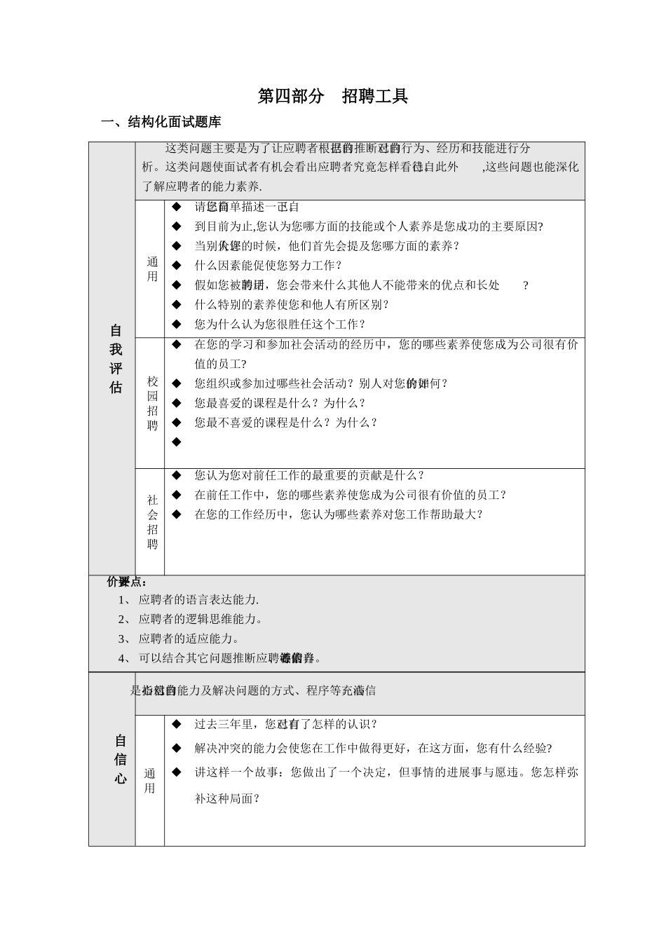 结构化面试题库通用版_第1页