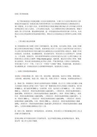 结构工资考核制度