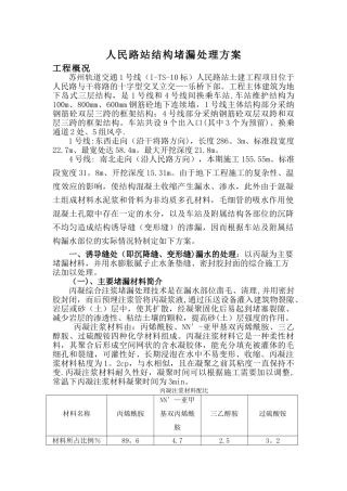 结构裂缝堵漏方案