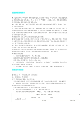 给排水工程管道预留预埋要求