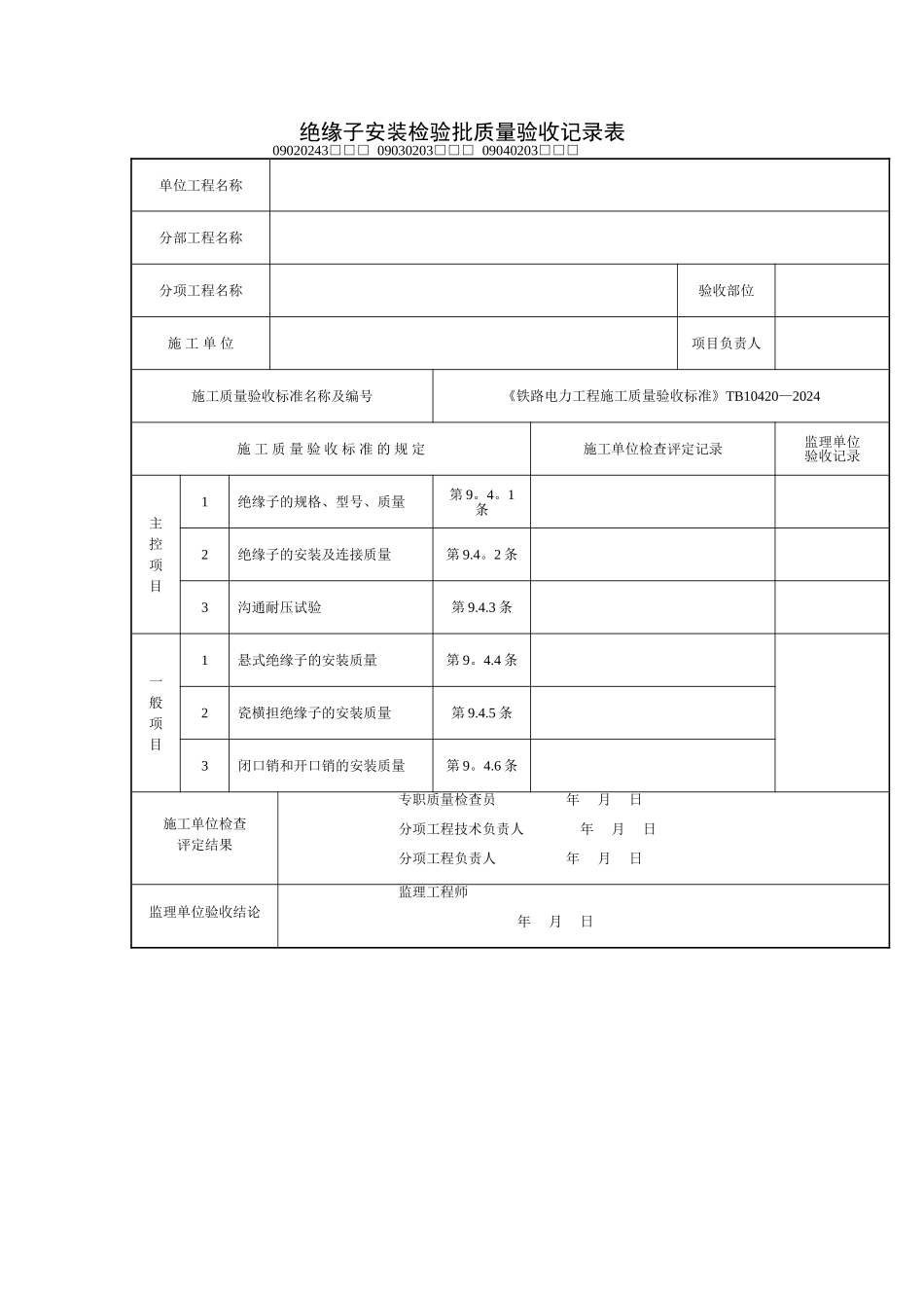 绝缘子安装检验批质量验收记录表_第3页