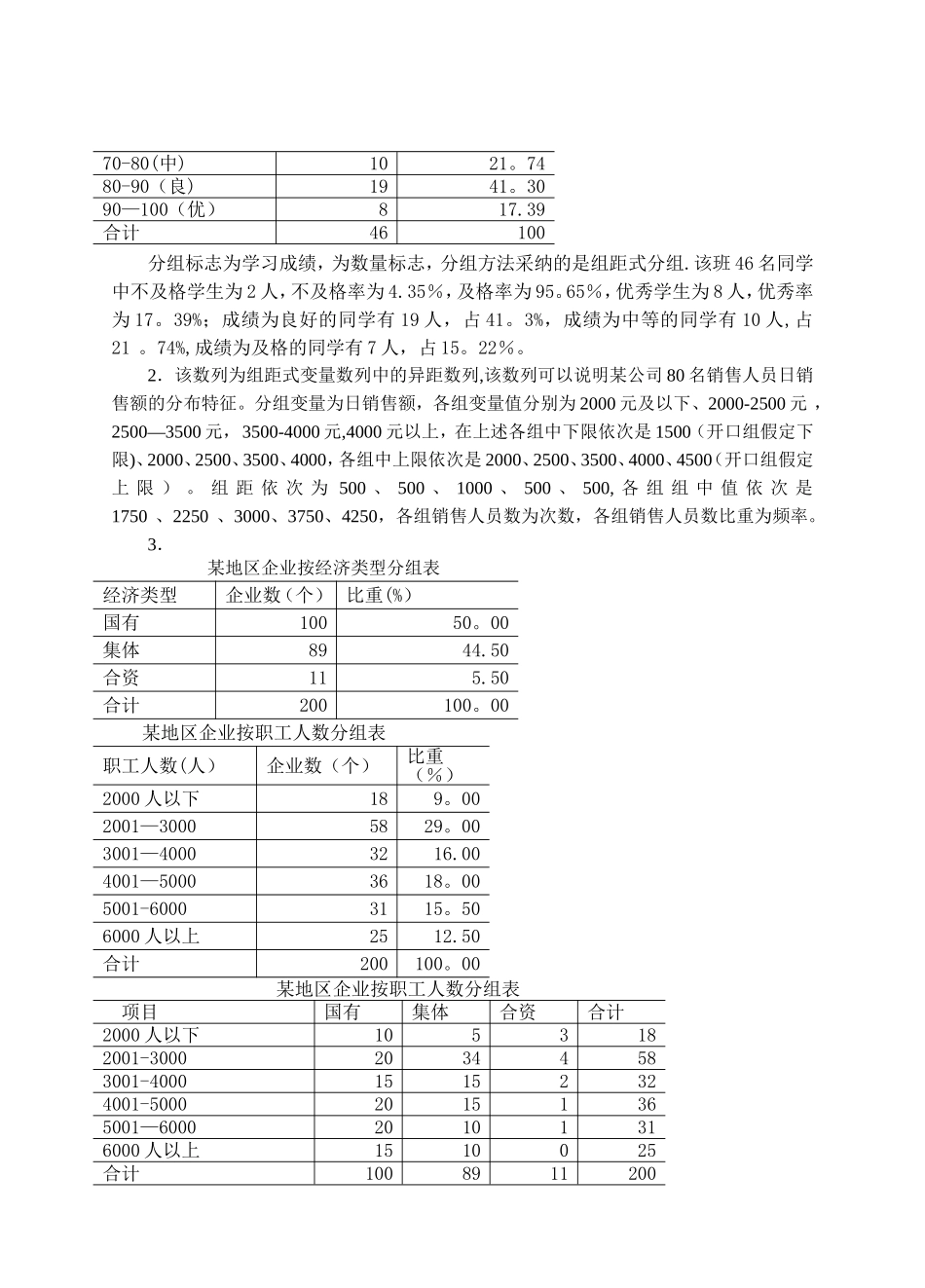 统计学原理习题答案简版_第3页