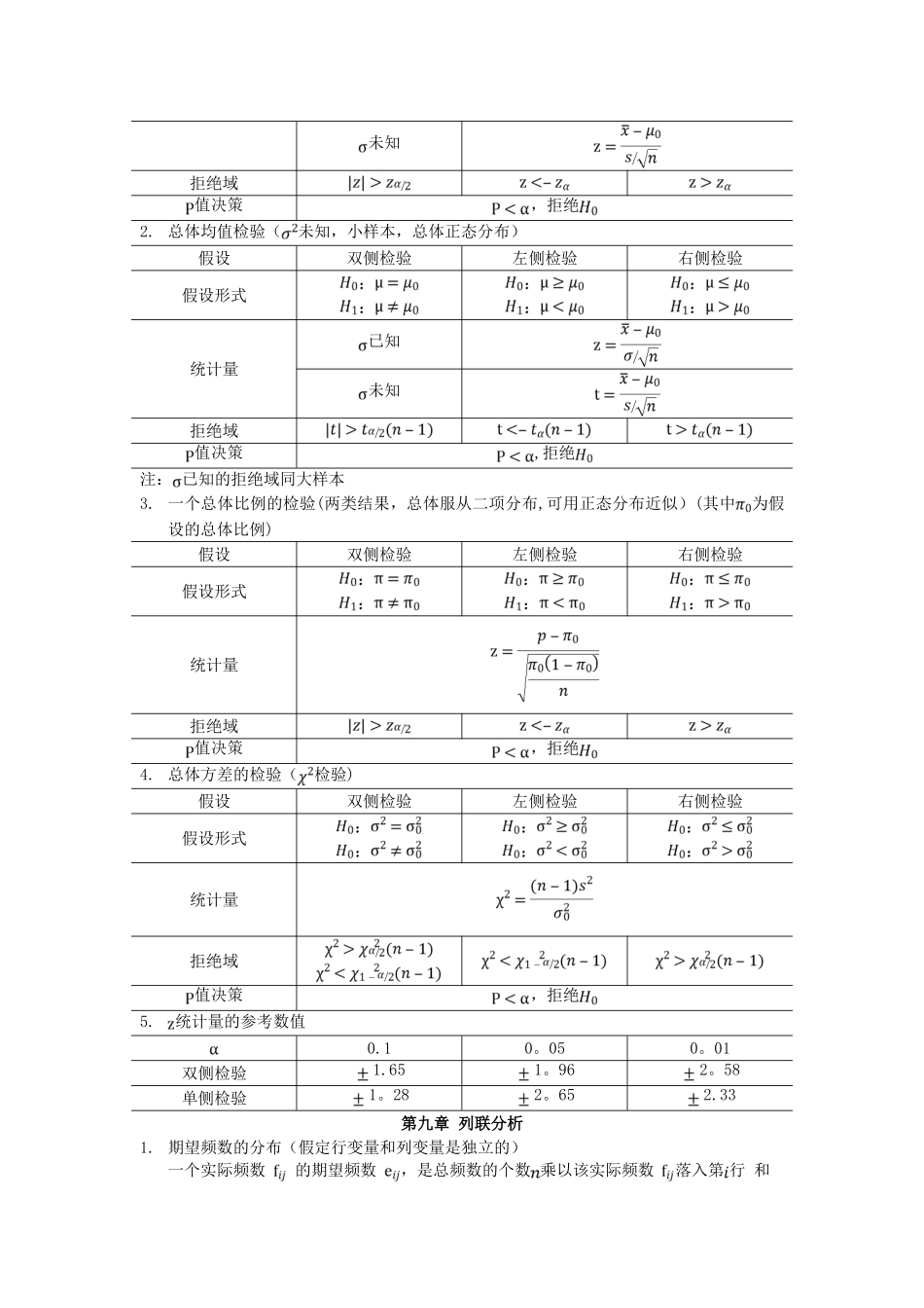 统计学各章计算题公式及解题方法_第3页
