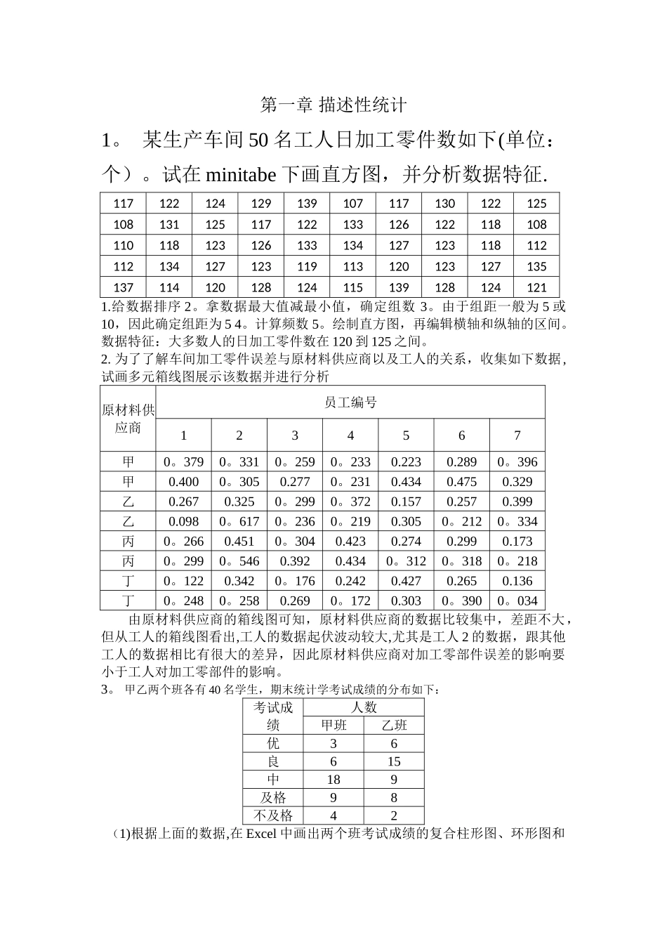 统计学第一章作业_第1页
