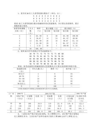 统计学考试重点题目