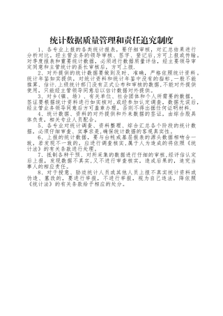 统计数据质量管理和责任追究制度