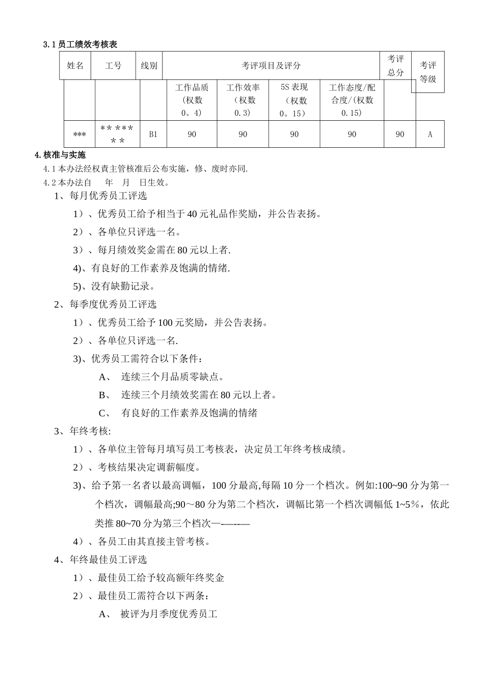 绩效奖金及岗位津贴办法_第3页
