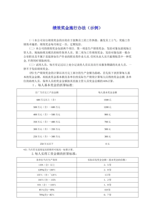 绩效奖金施行办法