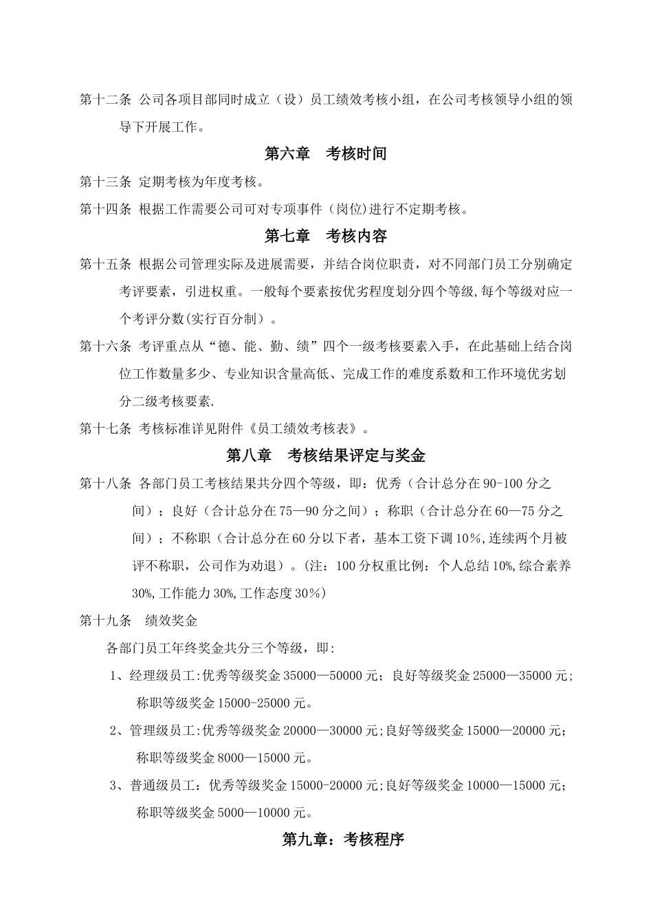 绩效奖金考核制度及表格_第2页