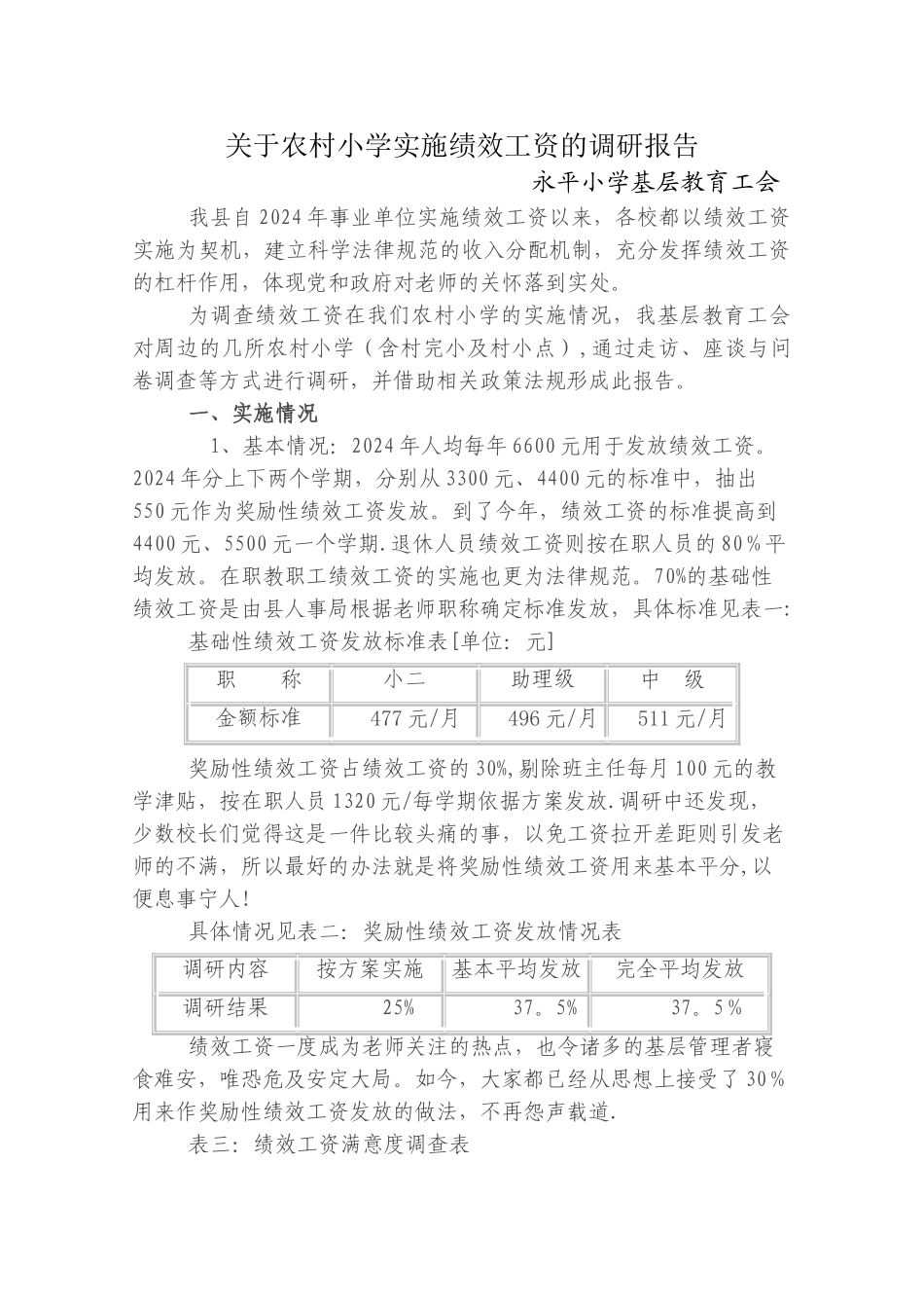 绩效工资的调研报告_第1页