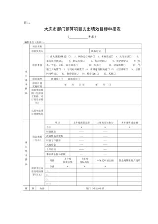 绩效目标申报表