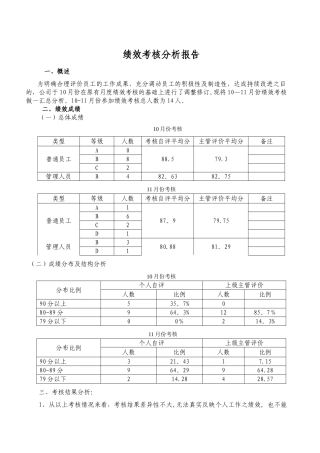 绩效考核分析报告