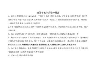 绩效考核体系设计思路