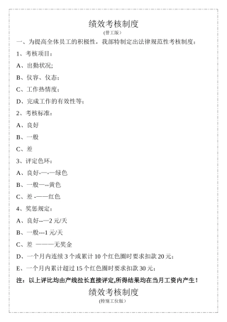 绩效考核制度(员工版)