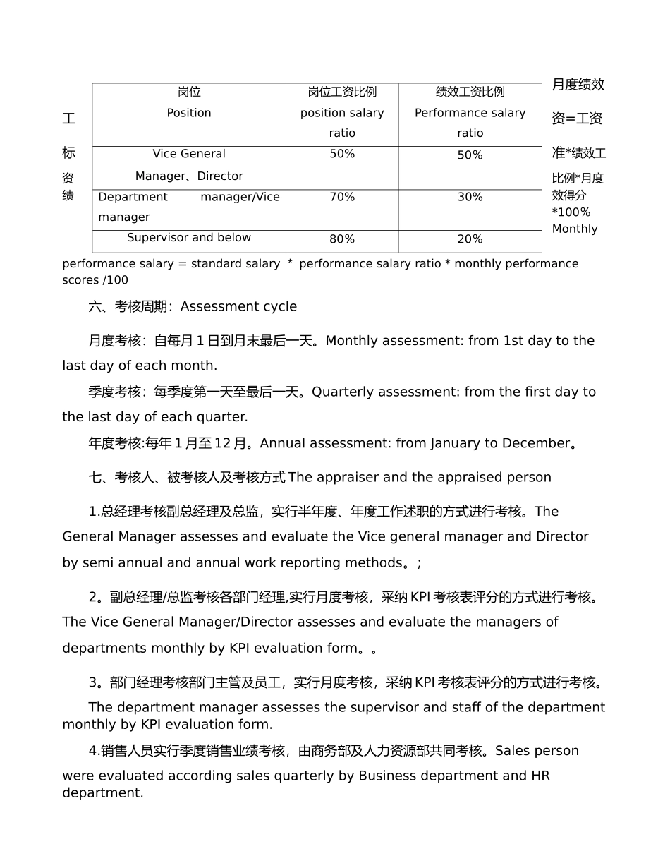 绩效考核办法绩效考核制度中英文_第2页