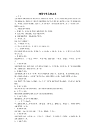 绩效考核实施方桉