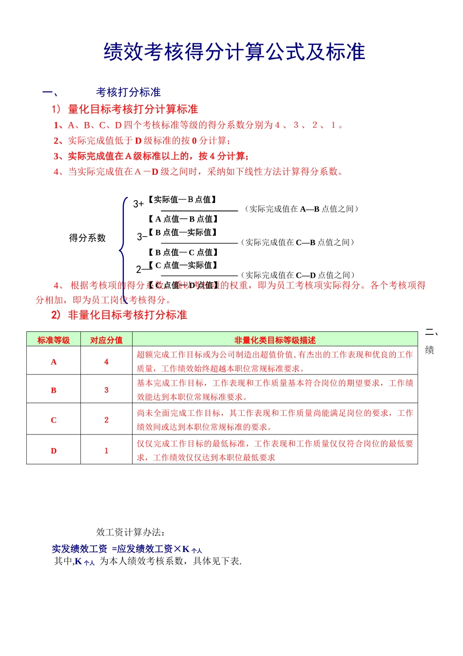 绩效考核得分计算公式及标准_第1页