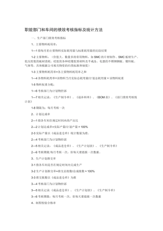 绩效考核指标及统计方法