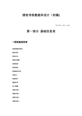 绩效考核数据库设计