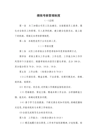 绩效考核管理制度HR005