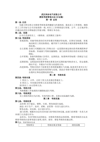 绩效考核管理办法(讨论稿)