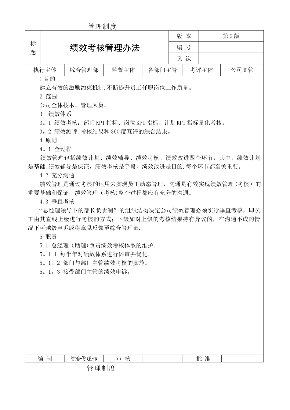 绩效考核管理办法(精)_第1页