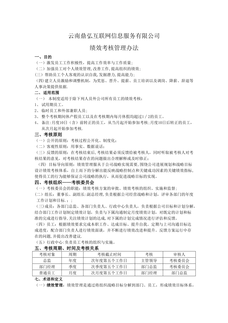 绩效考核管理办法1_第1页