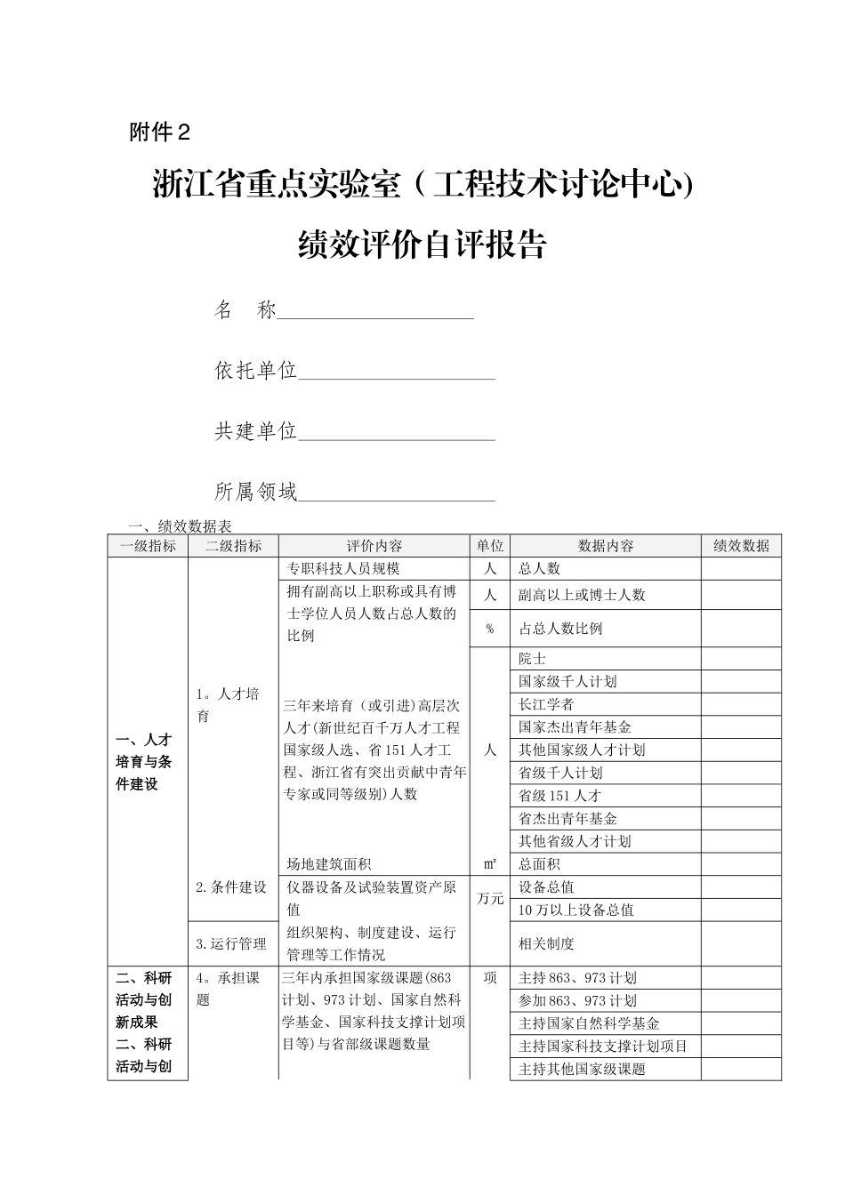 绩效评价自评报告-浙江科技开发中心_第1页