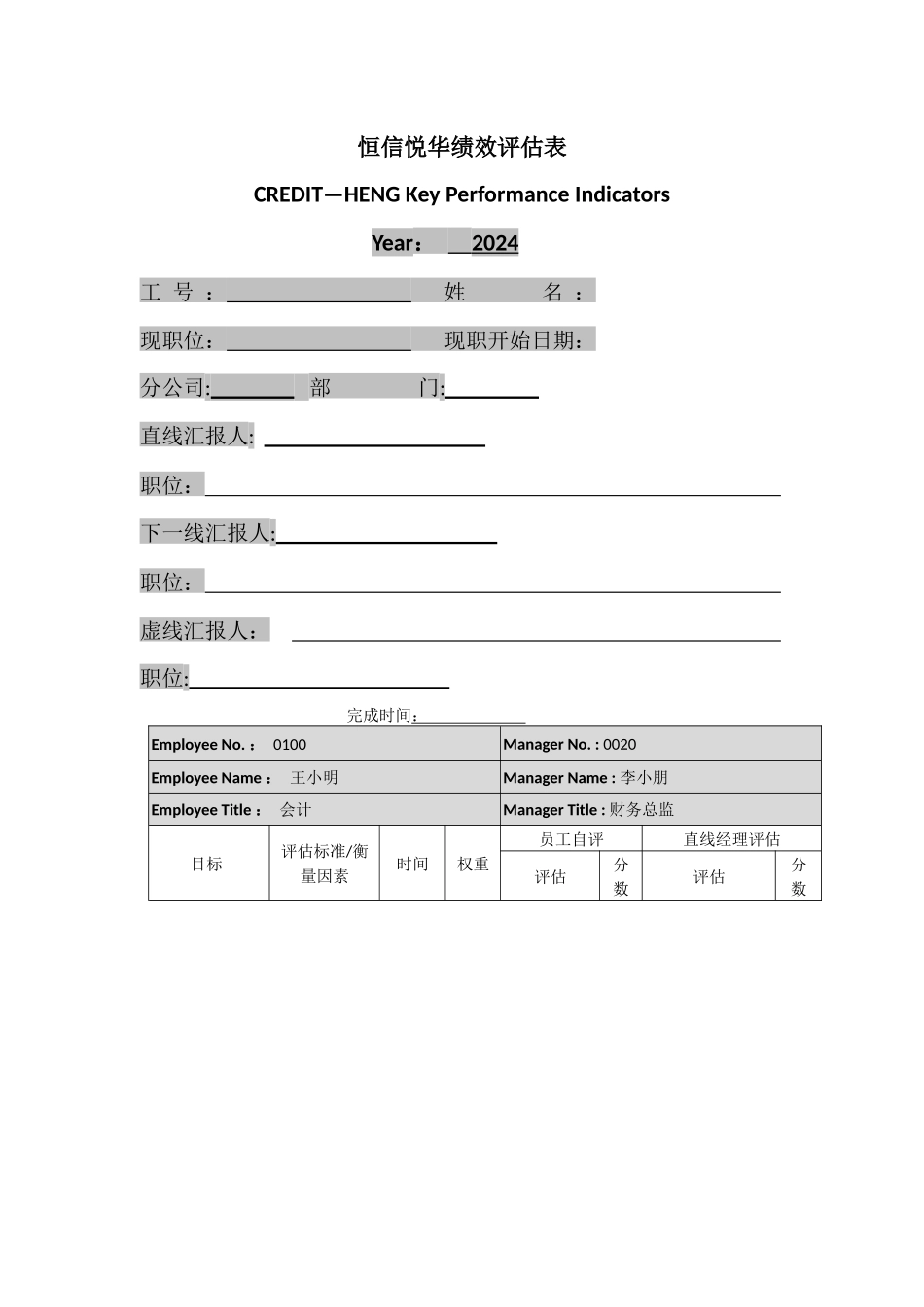 绩效评估表-评估表_第1页