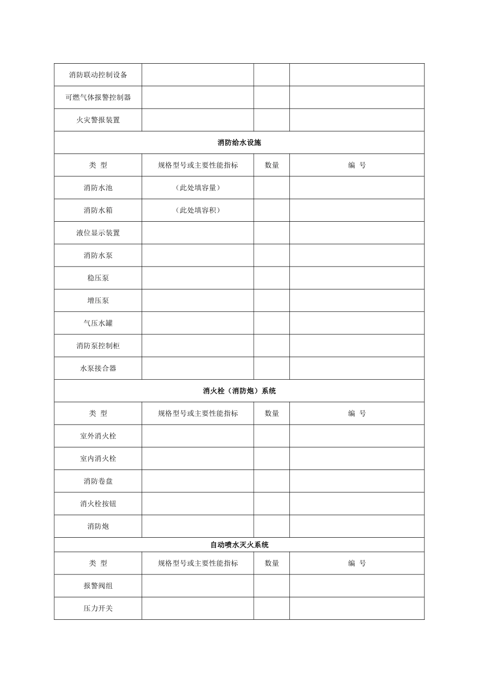维保项目消防设施基本信息表_第2页