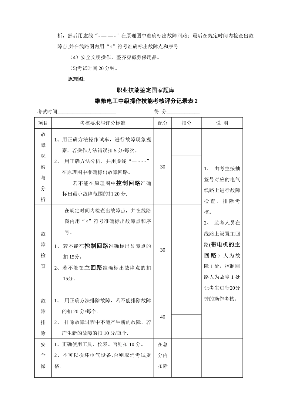 维修电工中级操作技能考试卷4_第3页