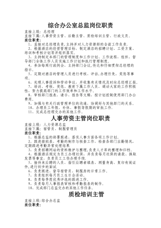 综合办公室总监岗位职责