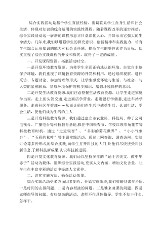 综合实践成果总结